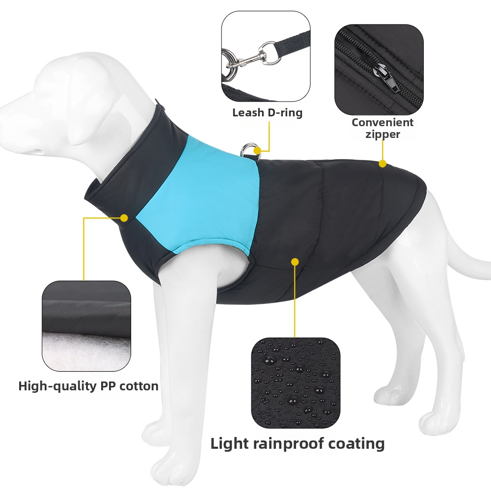 Chaleco de algodón grueso y cálido para perros, ideal para otoño e invierno. Chaqueta cortavientos para mascotas._voghion.com