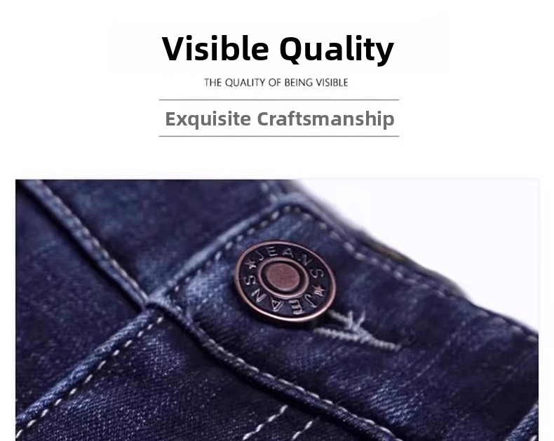 High-Waisted Stretch Jeans Men's Casual Trousers Straight Leg For Spring Autumn_viptrois.com