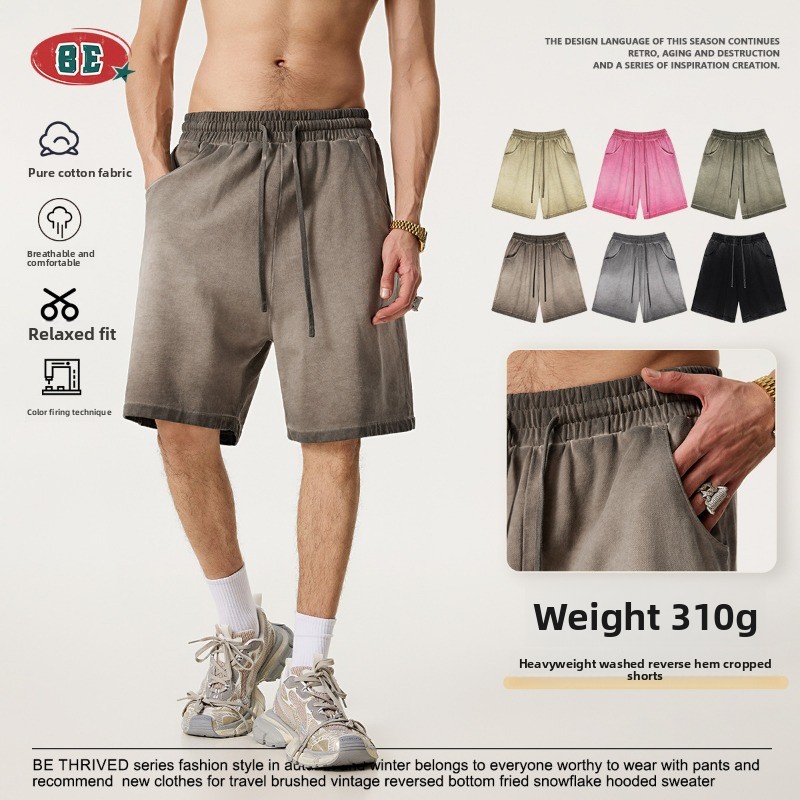 Men's Casual Drawstring Shorts Retro Style Summer Sweatpants_voghion.com