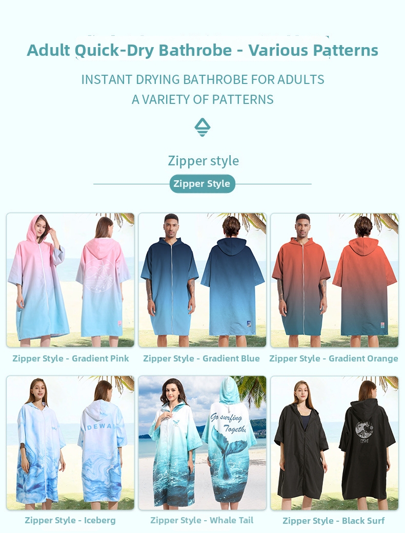 Quick Drying Change Robe Swimming Towel For Surfing And Beach_voghion.com