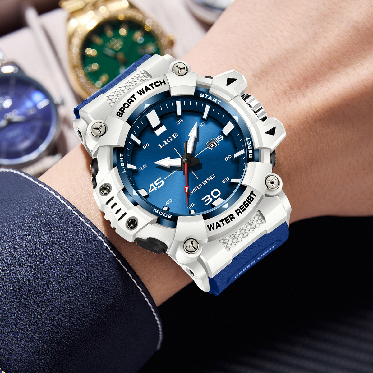 Men's Quartz Watch Multifunction Luminous Waterproof Shockproof Fashionable Round/Oval Dial Digital Watch For Casual Sport Business_voghion.com