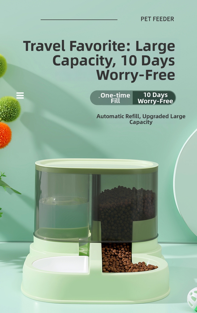 Automatic Pet Feeder And Waterer Combo For Dogs And Cats_voghion.com