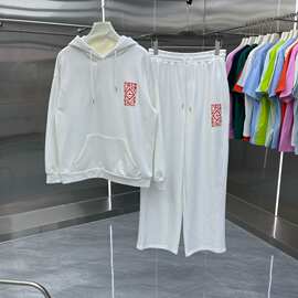 CASA卡萨新款男运动穿绳帽衫春秋印花长袖卫衣连帽上衣男款套装