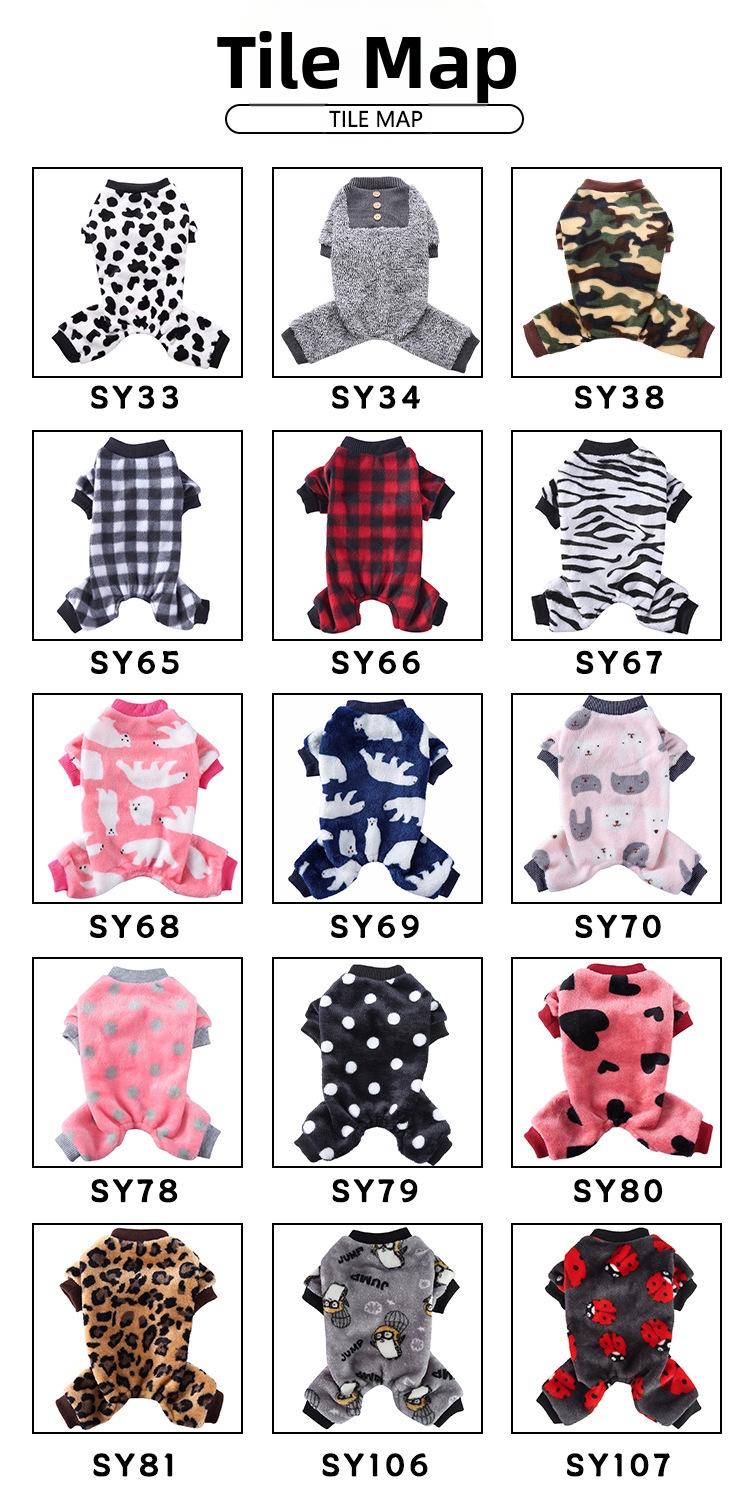 Pyjama chaud pour chien à pois et rayures sweat à capuche_voghion.com