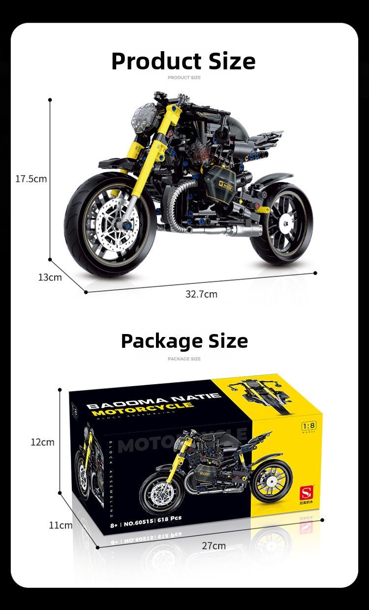 Moto en blocs de construction jouet pour garçon cadeau créatif_voghion.com