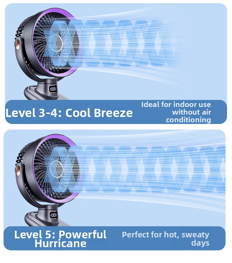 Ventilatore a clip con luce notturna usb ricaricabile silenzioso_voghion.com