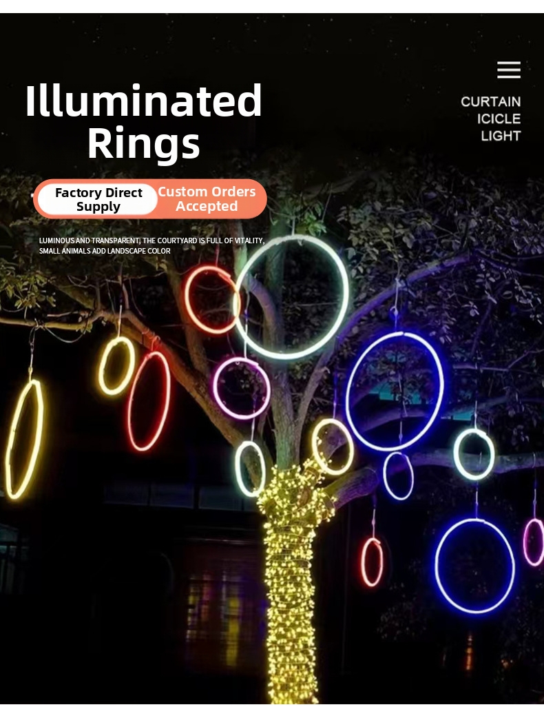 Waterproof Led Circular Light For Garden Hanging Decorations_voghion.com
