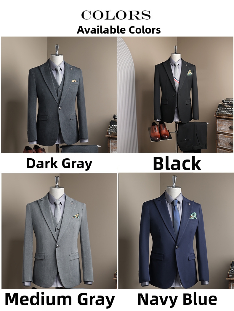 Luxury Men's Formal Suits Set - Best Man Casual Business Wedding Attire Wrinkle Resistant High End Skinny Board_viptrois.com