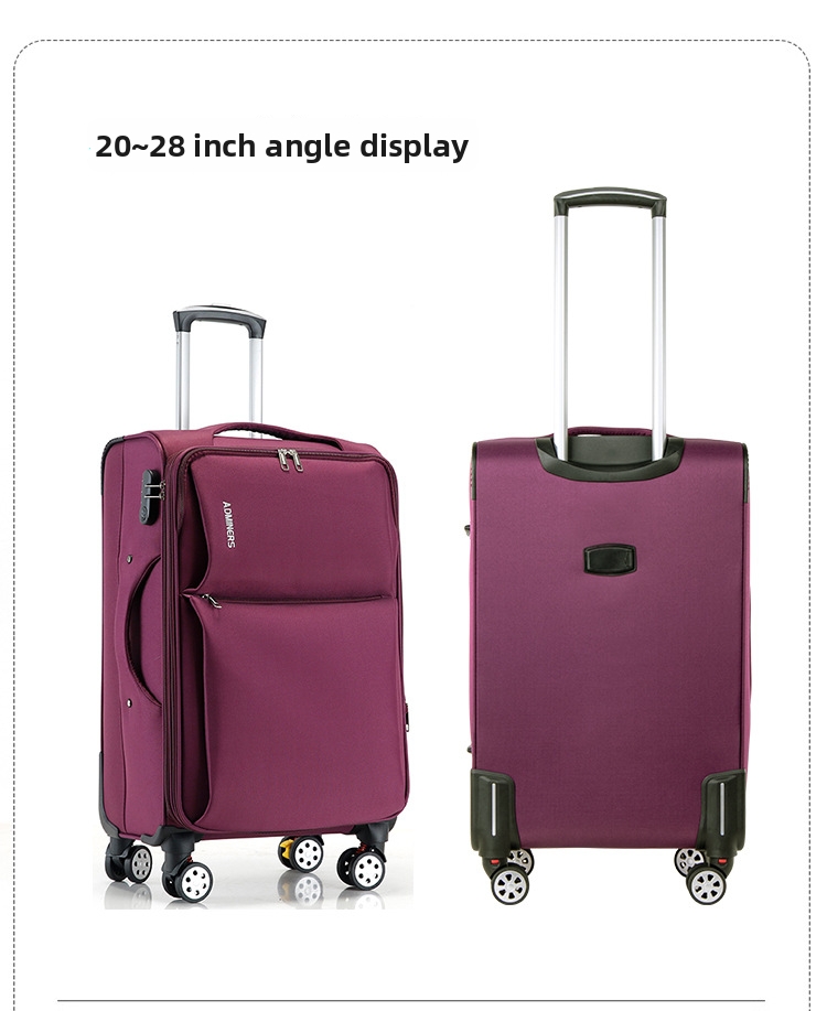 Rolling Suitcase Oxford Cloth Trolley Case With Business Lock_voghion.com
