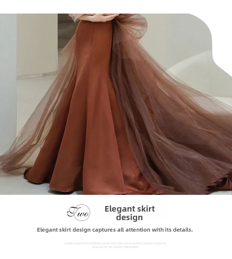 Elegant Mermaid Style Strapless Evening Gown with Short Train for Women New 2026 Toast Dress Sophisticated Engagements_ecoleips.com