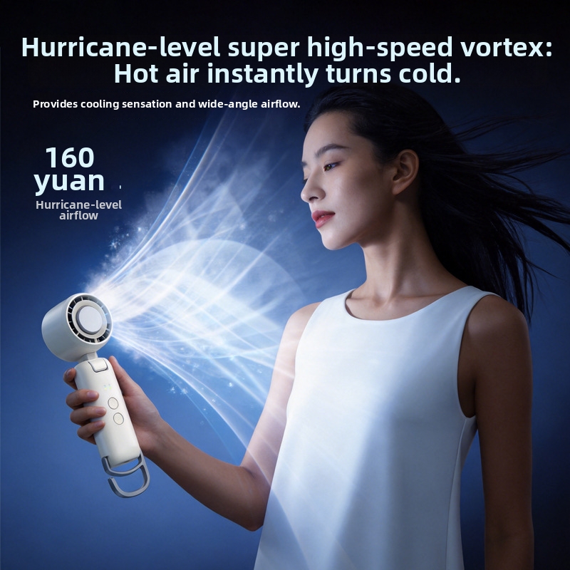 USB Handheld Fan Mini Portable Cooling Fan For Students With Digital Display Low Volume Home Appliances Household Electronics_voghion.com