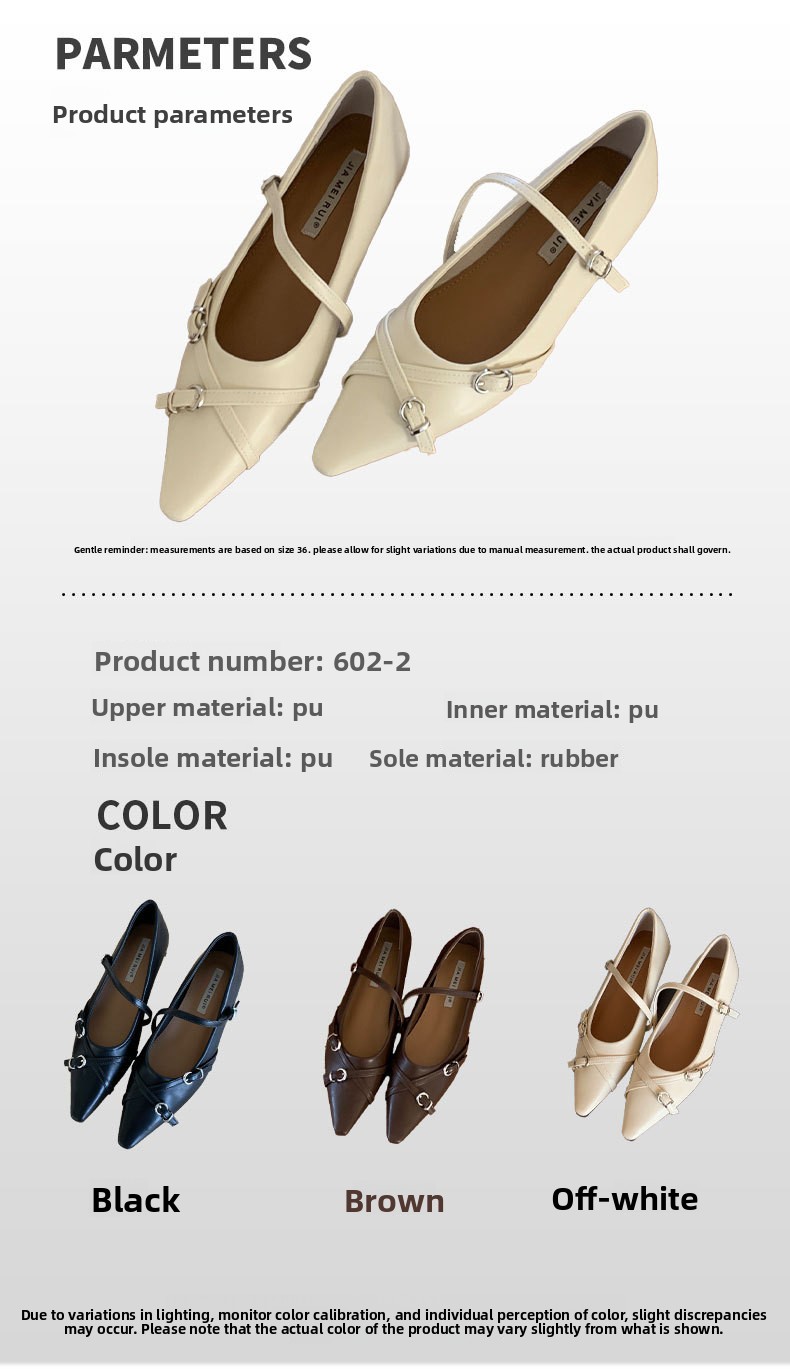 Inner Pointed Single Shoes Women's Shoes 2026 Spring New Korean Version Inner Height Increase One-word Buckle Mary Jane Shoes Women's Middle Heel_vogvips.com