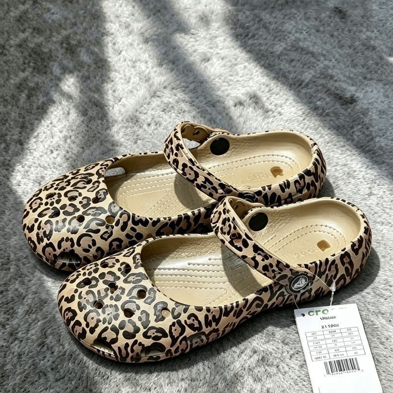 Cro Ballet Clogs Leopard Print New Model 1:1 Original Lightweight and Flexible Women's Shoes Factory Direct Delivery