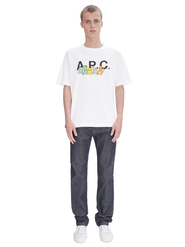 New Product Apc Japan and Korea's Popular Pikachu Pattern Pure Cotton Regular Size T-Shirt for Men and Women, Couple's Shirt, Unisex Short-Sleeve New Product Apc Japan and Korea's Popular Pikachu Pattern Pure Cotton Regular Size T-Shirt for Men and Women, Couple's Shirt, Unisex Short-Sleeve