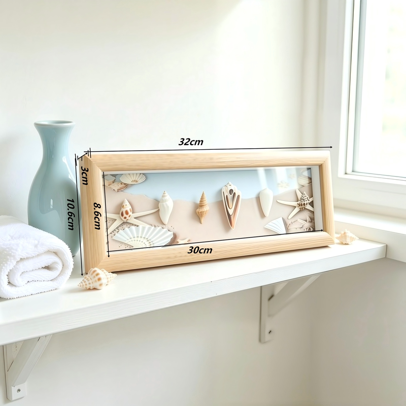 Natural conch shell butterfly three-dimensional wooden specimen frame creative photo display Natural conch shell butterfly three-dimensional wooden specimen frame creative photo display