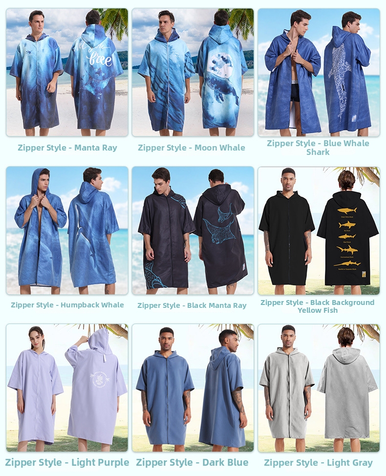 Quick Drying Change Robe Swimming Towel For Surfing And Beach_voghion.com