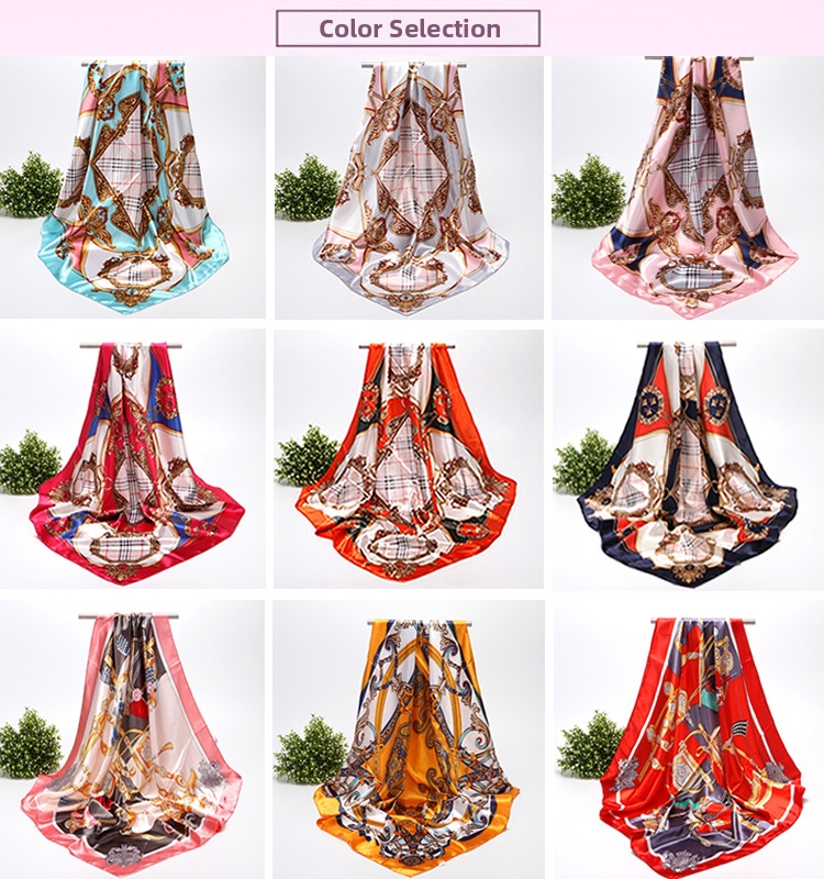Foulard in seta stampata da donna elegante sciarpa quadrata_voghion.com