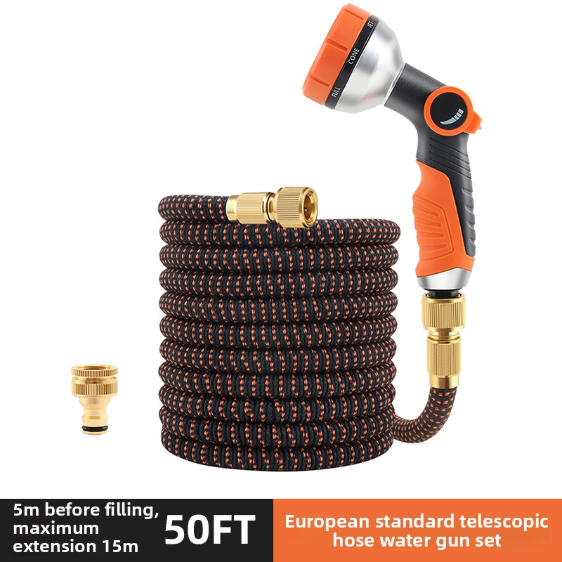 Automatische telescopische waterslang voor hogedrukreiniging in de tuin, hogedrukspuit voor thuisgebruik, autowassen en bloemen besproeien._voghion.com