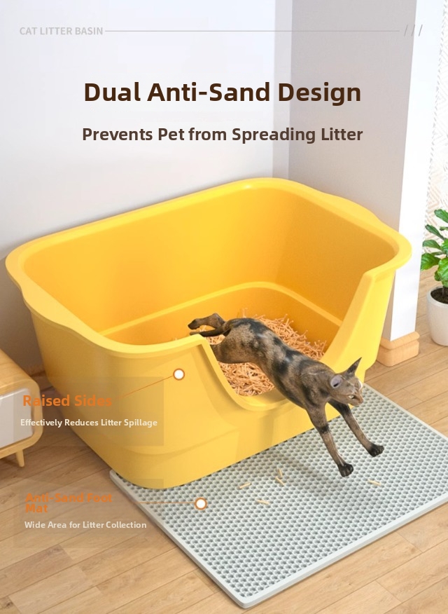 Extra Large Cat Litter Box Splash Proof And Odor Proof Toilet_voghion.com