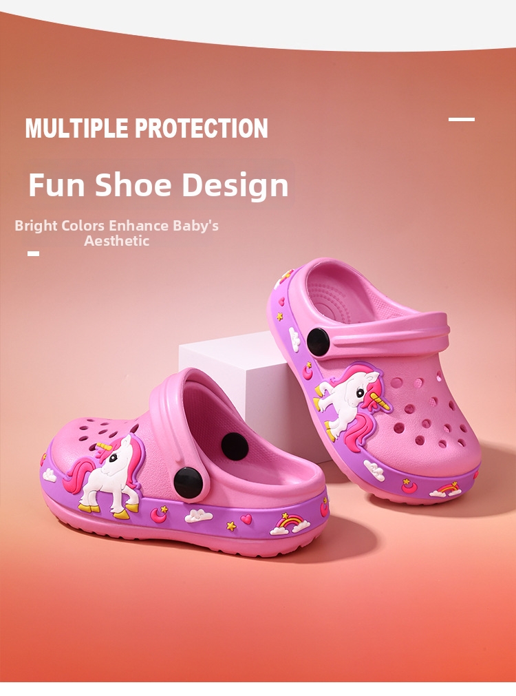 Kids Dinosaur Clogs Breathable Lightweight Summer Beach Sandals_voghion.com