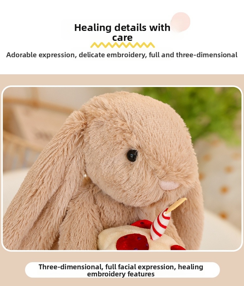 Peluche de coelhinho bolo brinquedo macio presente aniversário_voghion.com