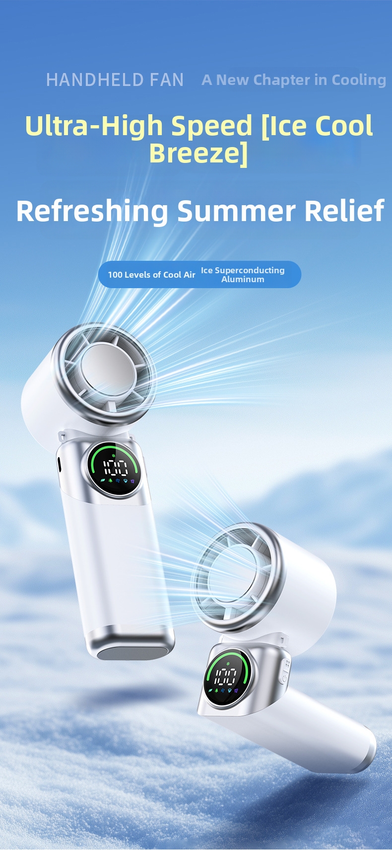 Handheld Portable Cooling Fan With Semiconductor Ice Compress_voghion.com