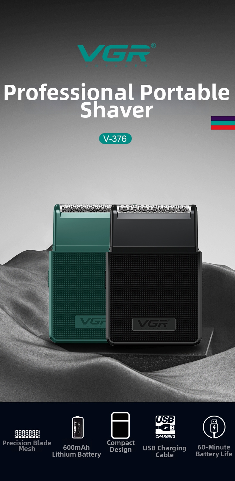 Electric Shaver Rechargeable Portable Men's Reciprocating Razor_voghion.com