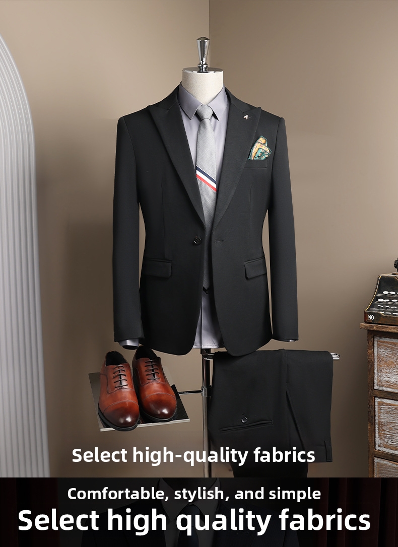 Luxury Men's Formal Suits Set - Best Man Casual Business Wedding Attire Wrinkle Resistant High End Skinny Board_viptrois.com