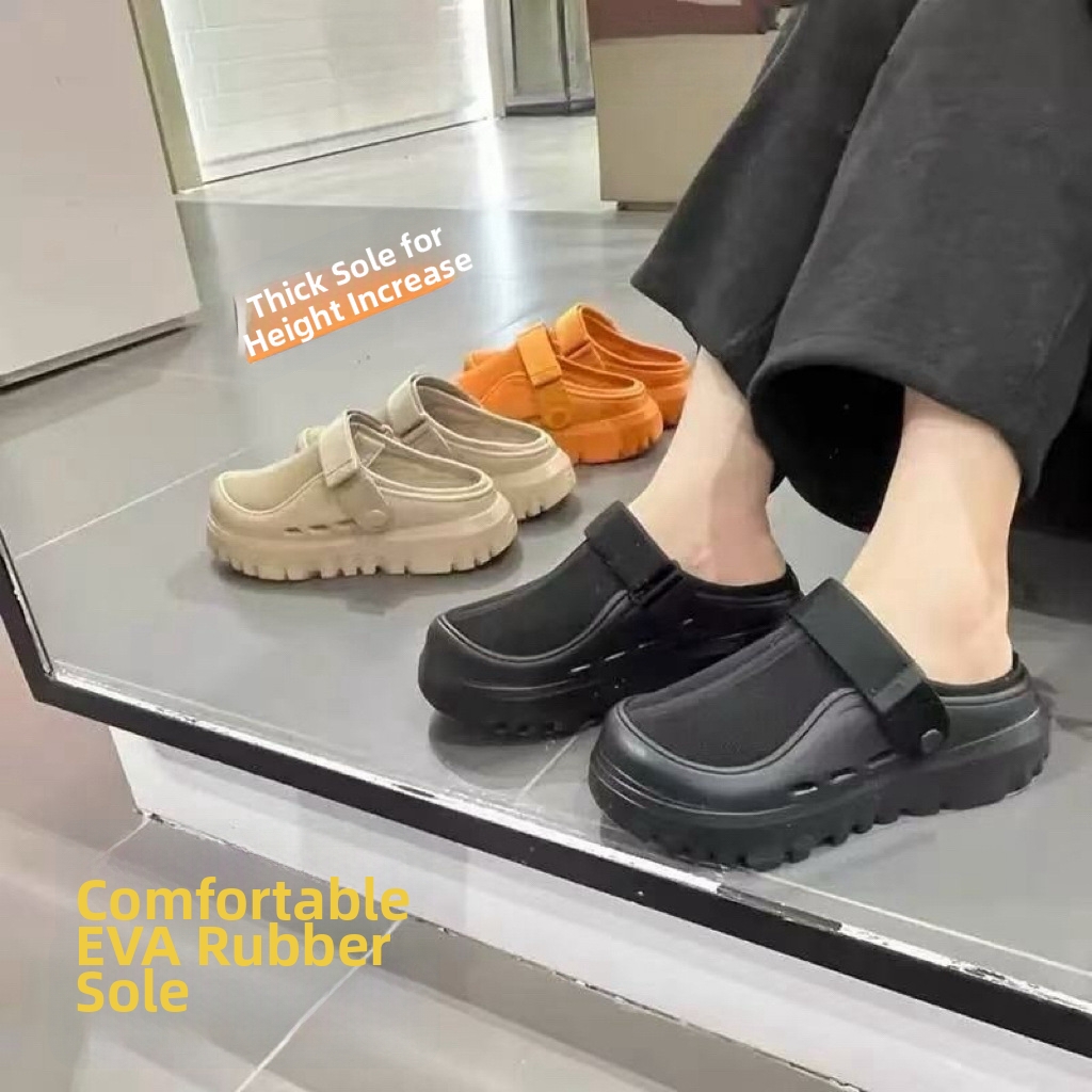 Unisex Breathable Mesh Slip-On Sandals Velcro Platform Kroger Plastic Film New Tasman Beach Shoes_voghion.com
