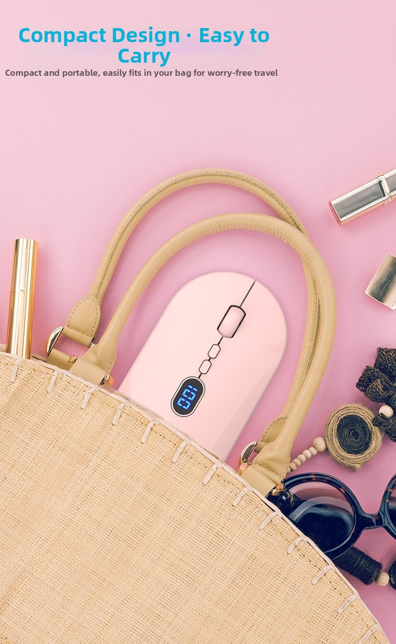 Kabellose Maus mit Bluetooth-Ladefunktion, geräuscharmem Betrieb und Akkuanzeige. Geeignet für Büro und Geschäftsgebrauch. USB-Computer._voghion.com