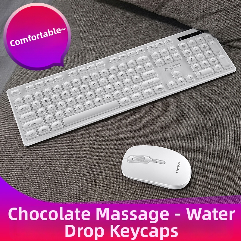 Combo tastiera e mouse wireless: digitazione silenziosa, design ergonomico, mouse ottico da 1500 DPI, ricevitore USB Plug & Play, resistente agli schizzi (nero/bianco)_voghion.com