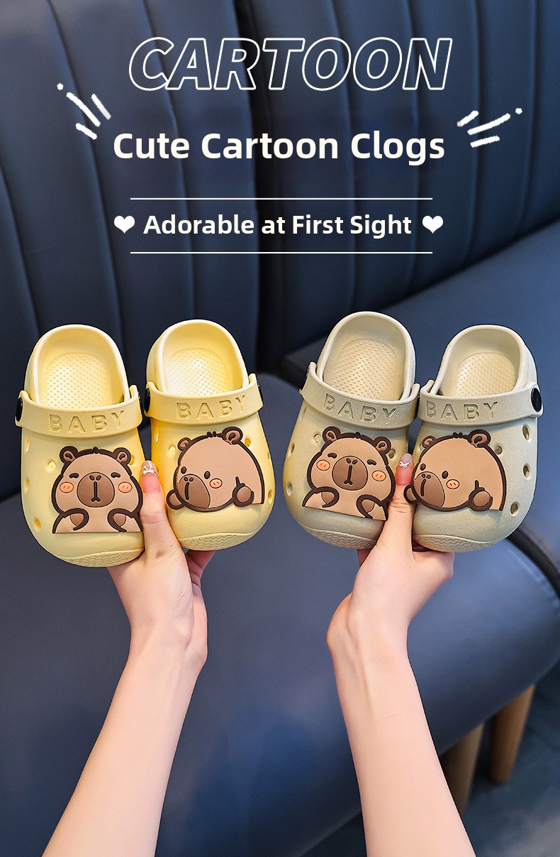 Childrens Reversible Clogs Non-slip Soft Soled Sandals Kids_voghion.com