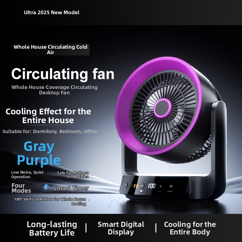 Mini Desktop Fan New USB Rechargeable Quiet Compact For Dormitories Bedrooms Offices Workstations_voghion.com