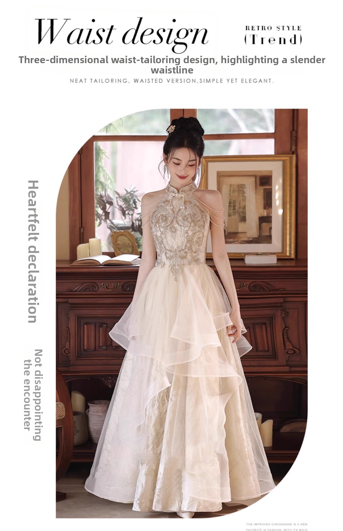 Champagne Ball Gown For Women, Elegant Puffy Princess Party Dress For Pageants, Piano Recitals, Hosting, Banquets_ecoleips.com