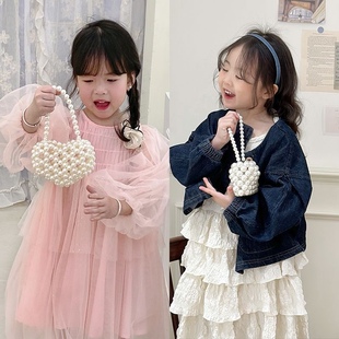 Chanel Style Children's Bag Girl's Pearl Bag Internet Popular Girl's Small Bag Personalized Fashion Handbag All-match Western Style