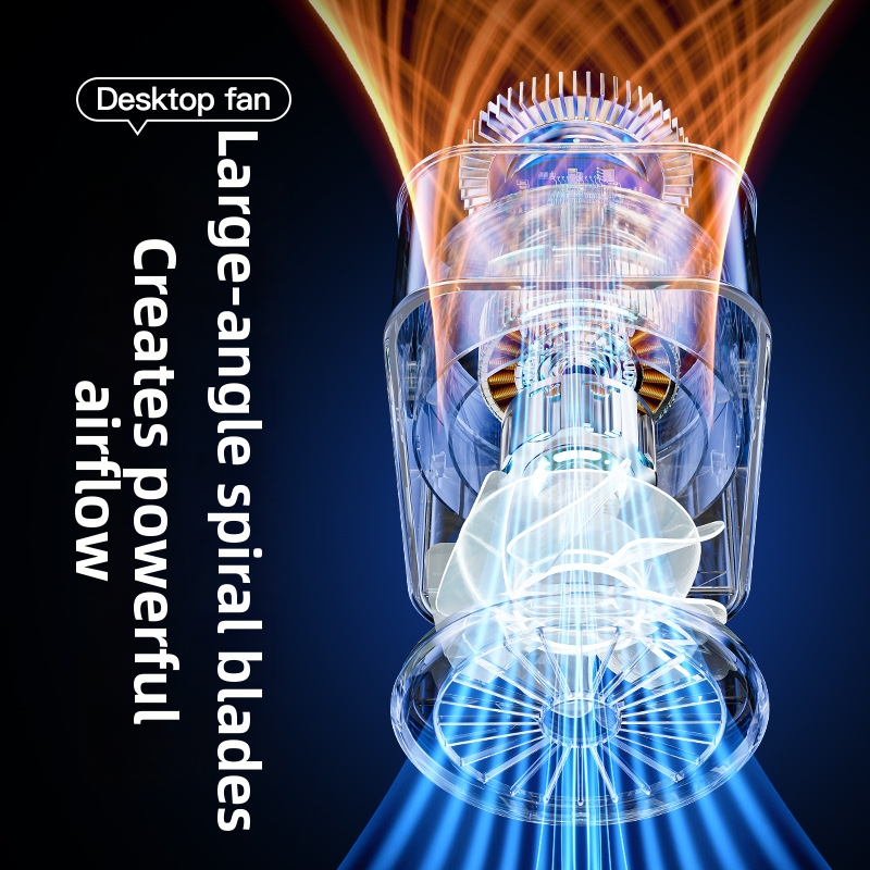 USB-Mini-Tischventilator, intelligenter elektrischer Ventilator mit Luftzirkulation, wiederaufladbar, tragbar und leise, für Zuhause und Büro_voghion.com