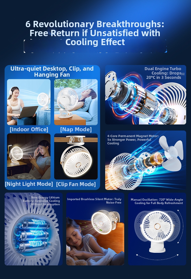 Desktop Quiet Clip On USB Fan For Student Dormitory Small Mini New Model_voghion.com