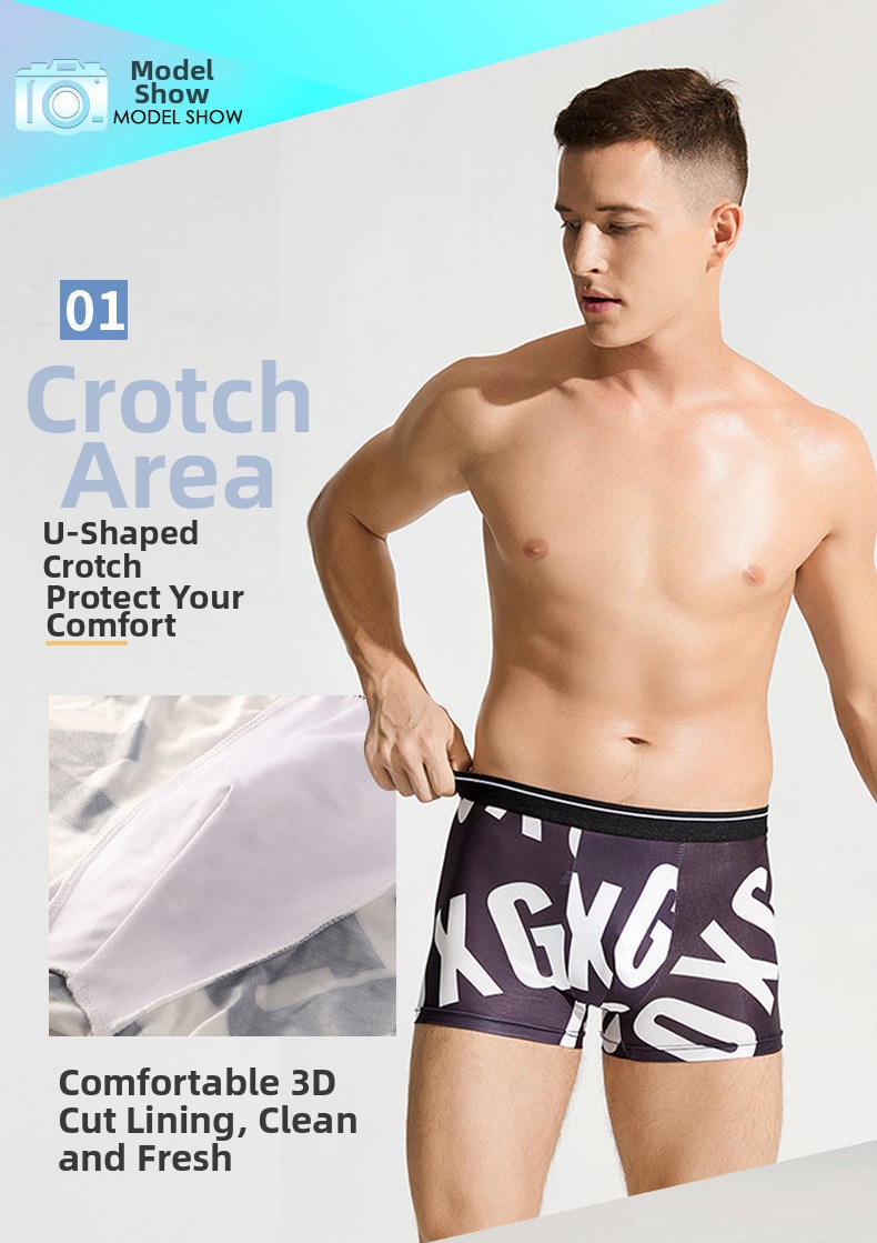 Herren Boxer Briefs Aus Eisseide Atmungsaktive Trunks Bedruckt_voghion.com