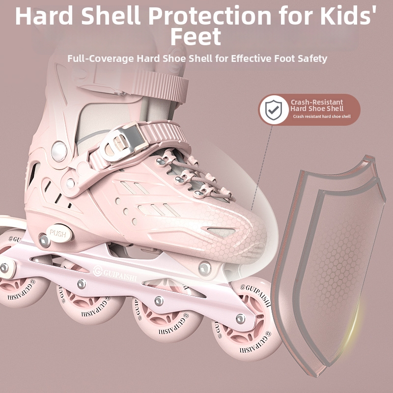 Kinder-Anfänger-Rollschuhset, verstellbare Profi-Skates und -Scooter für Mädchen im Alter von 3 bis 12 Jahren_voghion.com