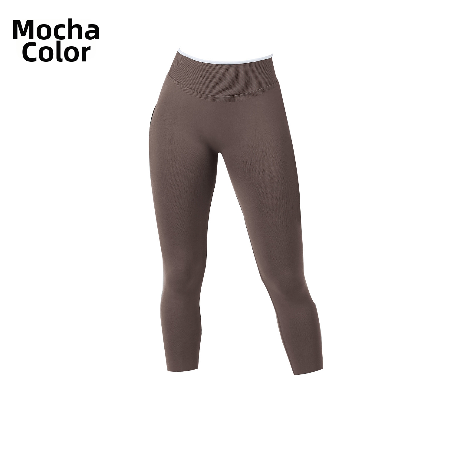 High-Waisted Fitness Yoga Pants Hip Lifting White Trim Moisture Wicking Sports Tights For Women_desvips.com