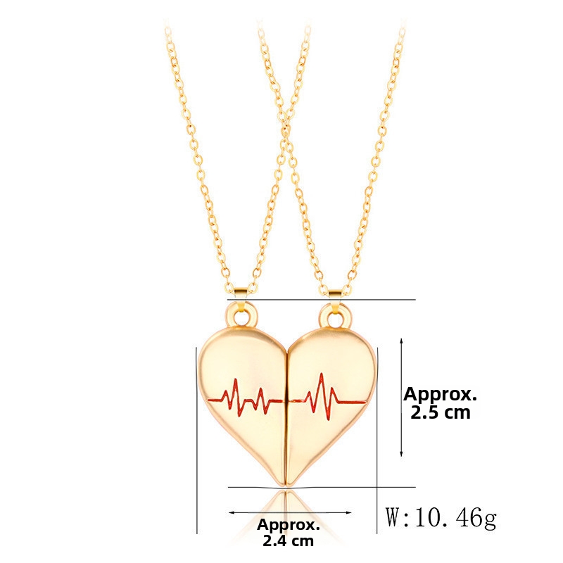 Collane di coppia cuore magnetico - gioielli abbinati per lui e lei_voghion.com