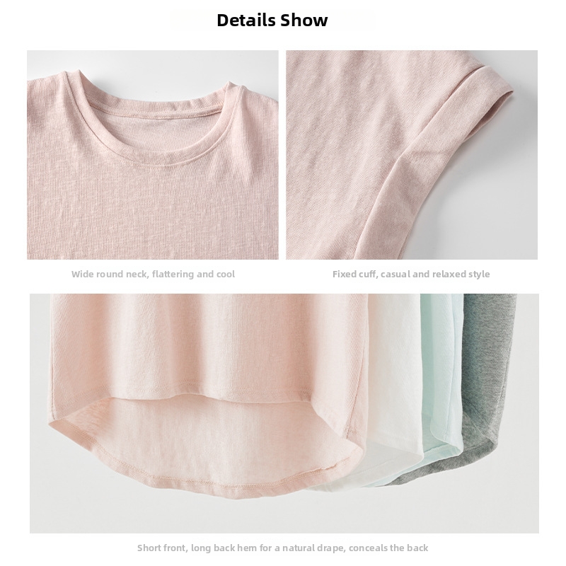 Women's Clothing Summer Style Women's T-Shirt Loose Batwing Sleeve Round Neck Short Sleeve Relaxed Fit For Outerwear_ecoleips.com