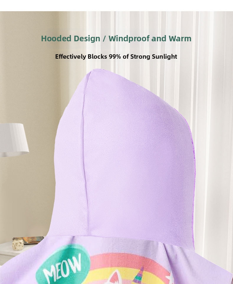 Children's Beach Towel Cape Hooded Quick Drying Absorbent_voghion.com