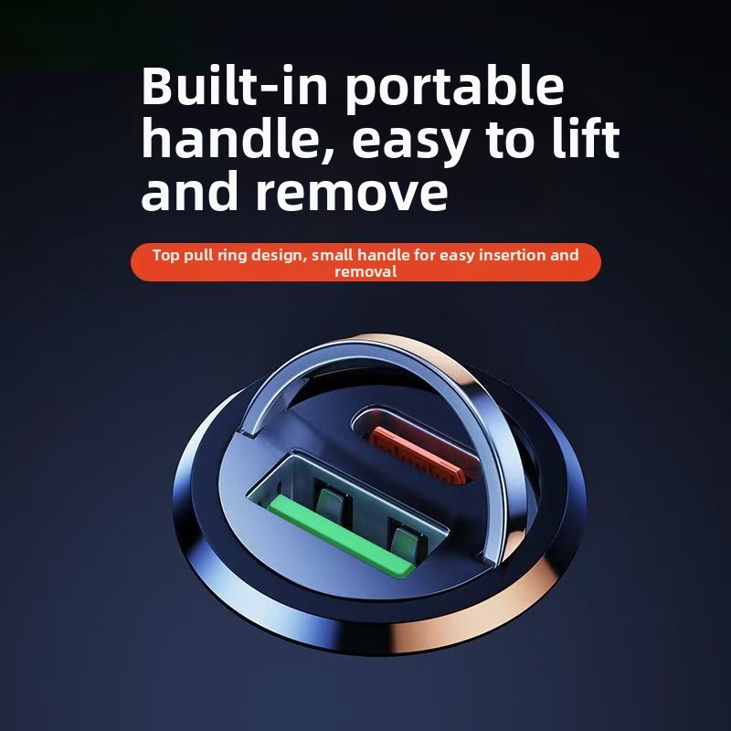 Supersnelle autolader, onzichtbare mini-sigarettenaanstekeradapter, PD-laadaccessoire (1 naar 2)._voghion.com