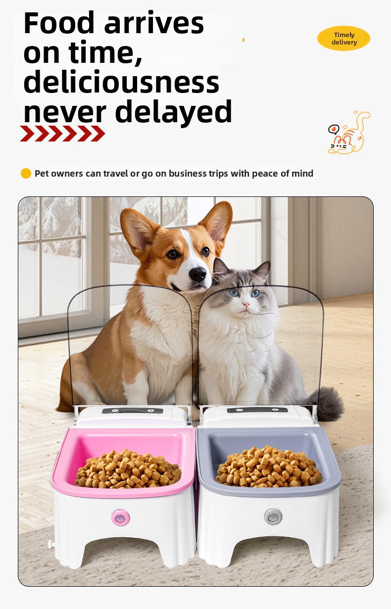 Automatic Sensor Pet Feeder With Timed Opening Lid For Food Bowl_voghion.com
