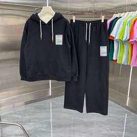 CASA卡萨新款男装运动穿绳帽衫春秋印花长袖卫衣连帽上衣男款套装