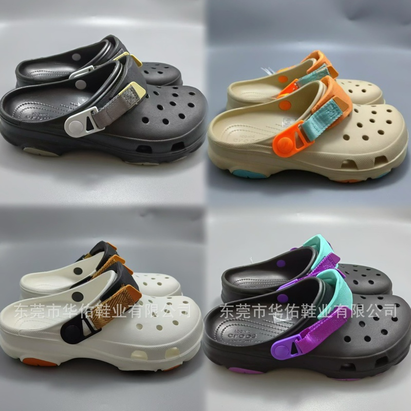 Cr Card Family Croc Shoes for Men and Women, Couple Style, Outdoor Sports Closed-Toe Sandals, Non-Slip Beach Shoes