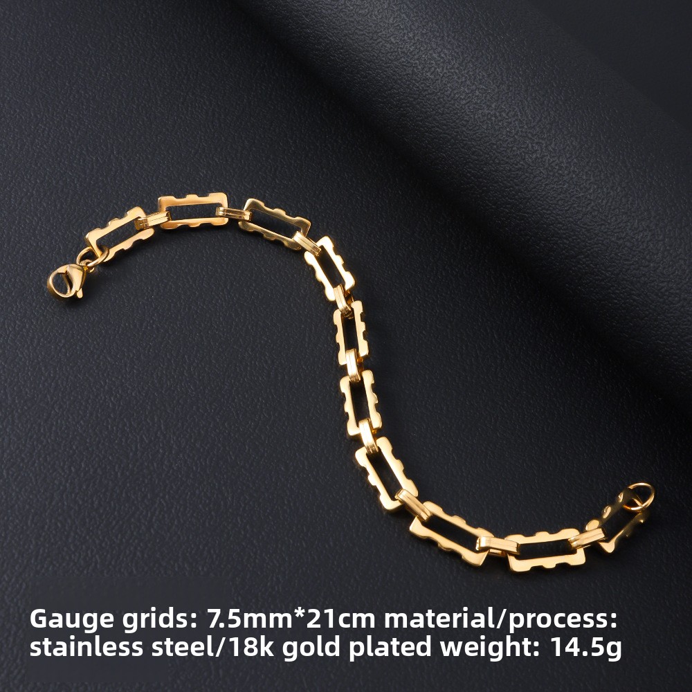 Bracciale In Acciaio Inossidabile Placcato Oro 18k Da Donna_voghion.com