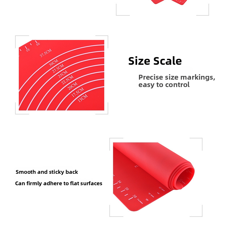 Hochtemperaturbeständige Silikon-Knetmatte 30 x 40 cm, verdickt mit Graduierung für weiche Backarbeitsfläche_voghion.com