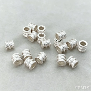 999 Pure Silver Small Waist-Shaped Fortune Beads, Pure Silver 3D Craftsmanship Loose Beads, Spacer Beads, DIY Silver Jewelry Accessories, Braided Rope Bracelet, Hand String Bracelet